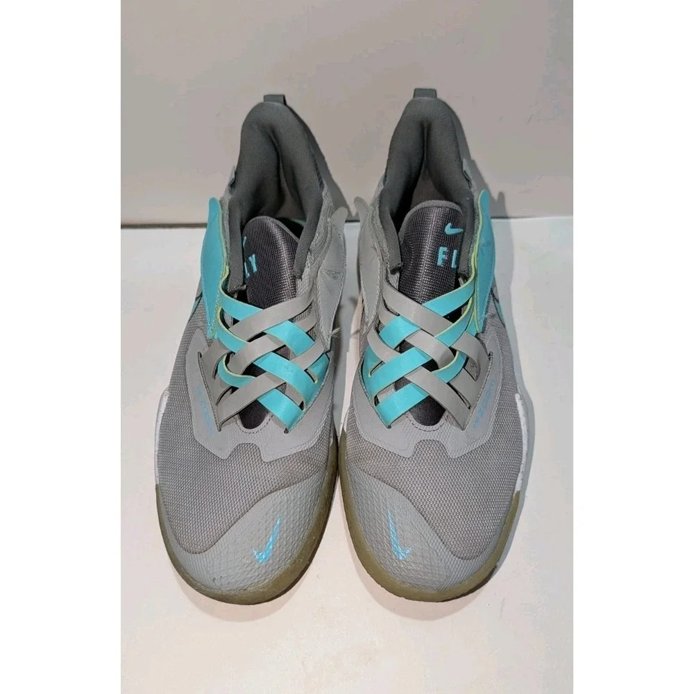 Nike Zoom Fly Boys Basketball Sneakers Gray Blue DB6708-001 Size 6.5Y